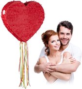 Relaxdays Pinata hart - piñata - bruiloft - Valentijnsdag - rood - leeg