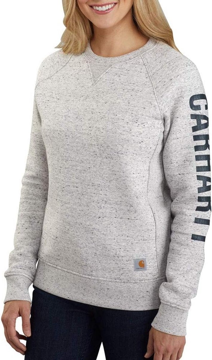 Dames sweatshirt met half ritssluiting ronde hals relaxed fit