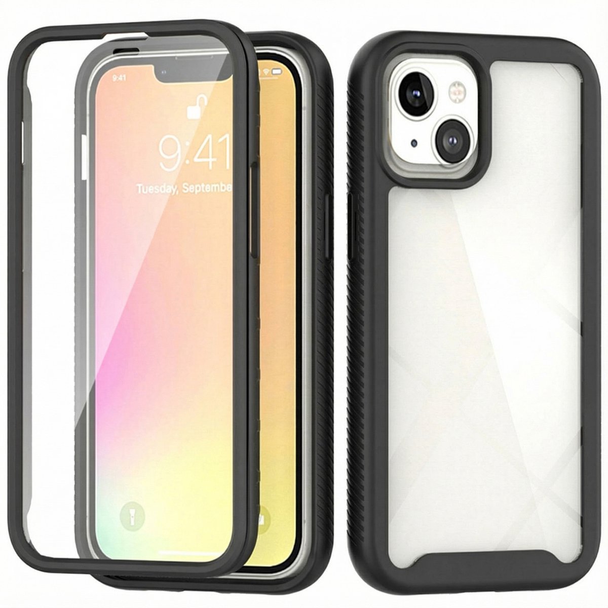 imoshion Hoesje - Geschikt voor Apple iPhone 13 - 360° Full Protective Case - Zwart