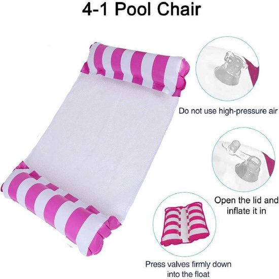 Opblaasbare Waterhangmat voor Volwassenen en Kinderen - Drijvend Loungetekussen voor Zwembad en Strand — afbeelding 5