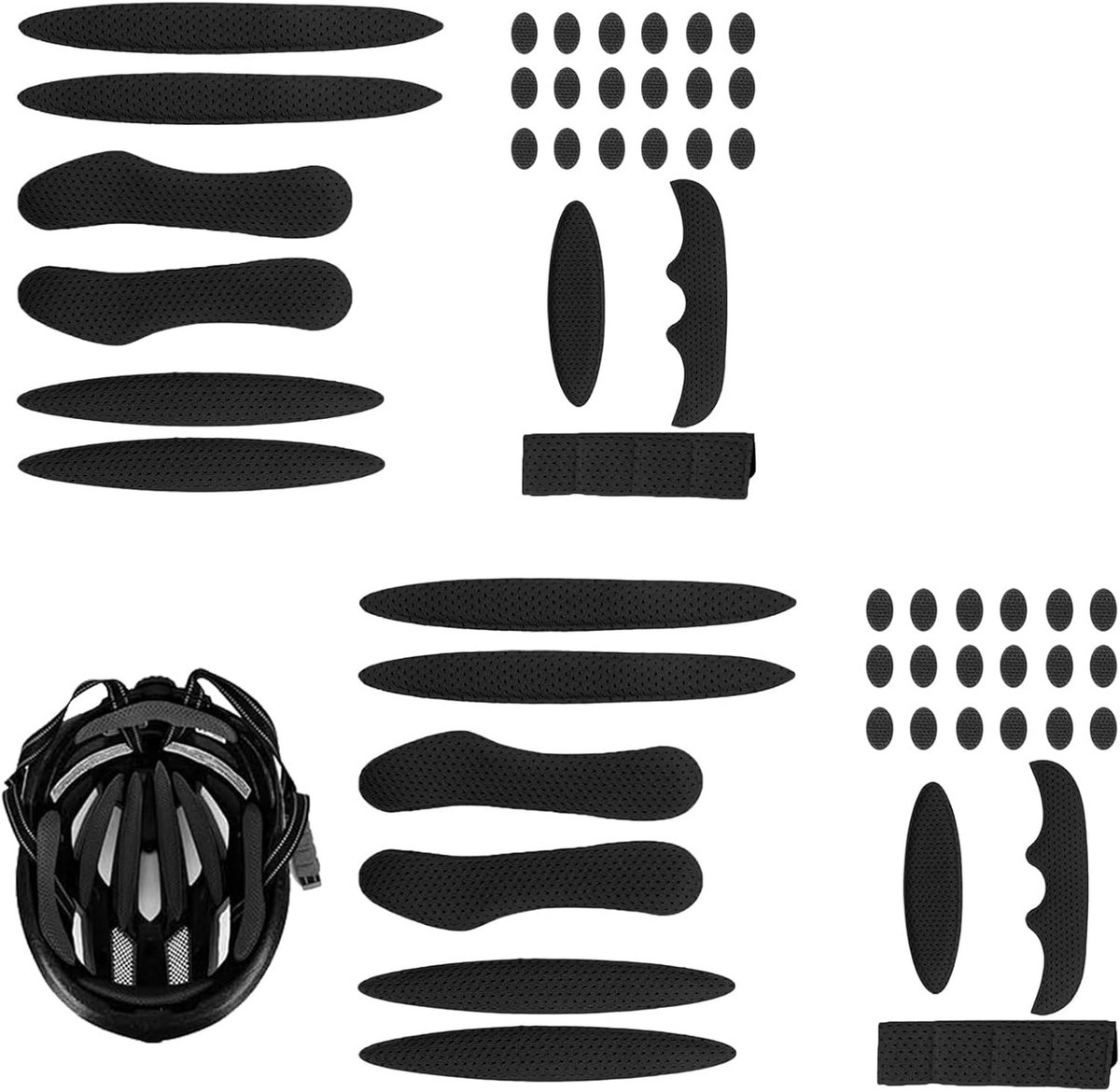 Universele Hel Vulling Set voor Fiets- en Motorhelmen - Comfortabele Spons Kussens (27 Stuks)