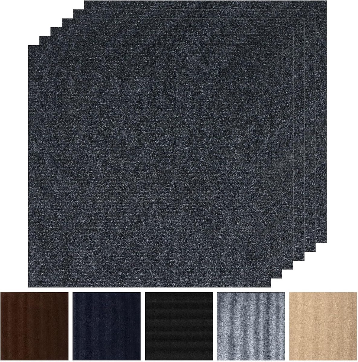 Zelfklevende Tapijttegels Vierkant Antislip Zacht Gevoerd 60x60 cm