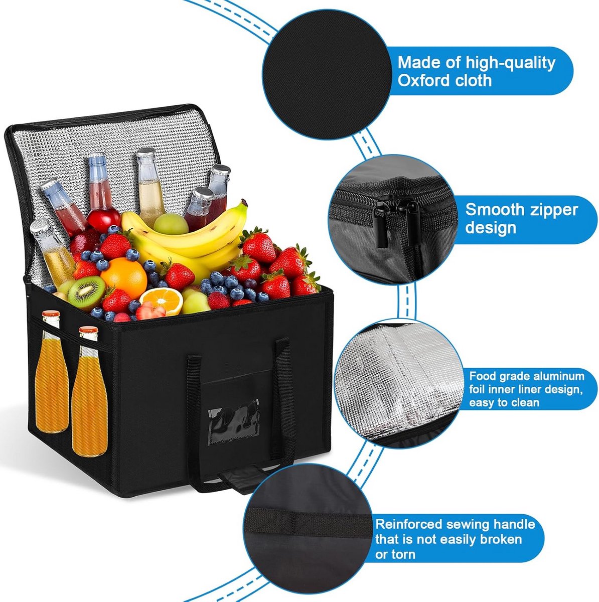 INSMEER Grote Koeltas Met Wieltjes – 40 Liter / 60 Blikjes – Opvouwbaar, Waterdicht, Met Afneembare Trolley – Voor Strand, Camping, Picknick En Boodschappen