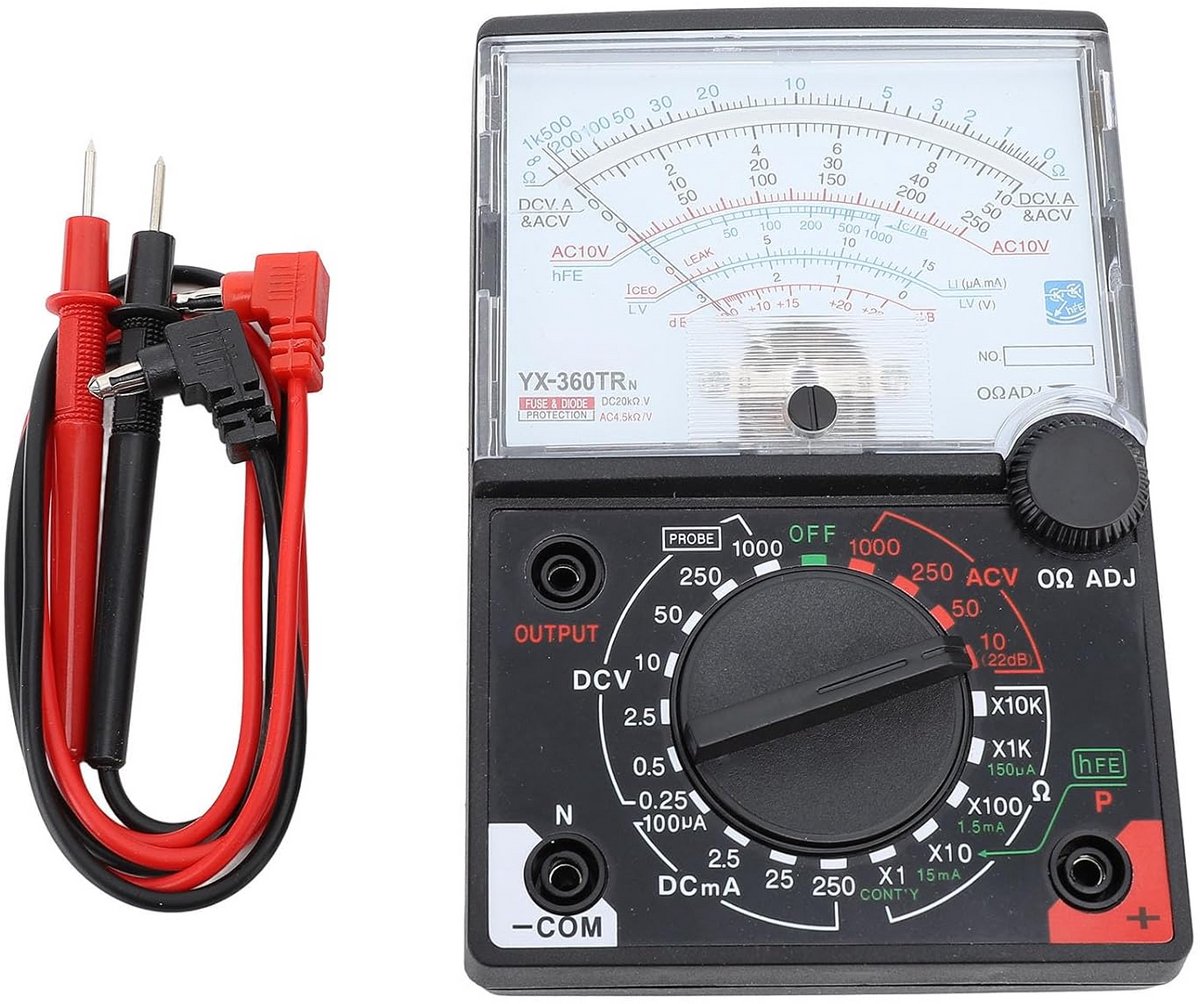 Analoge Multimeter AC/DC Stroomspanning Weerstand Volt Ampèremeter met Meetsnoeren