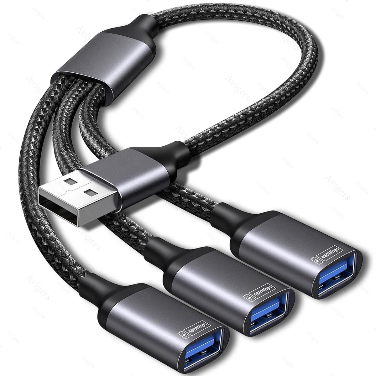 USB 3.0 & 2.0 Splitter 3-in-1 Y-Kabel voor Laptops en PC - Data & Opladen