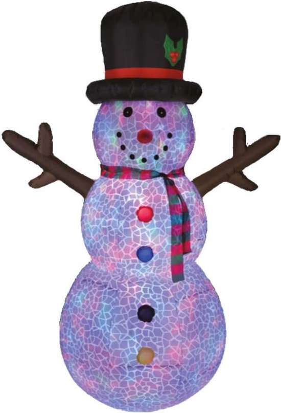 Kerst Opblaasbaar 8FT Kerst Opblaasbare Sneeuwman Met Pinguïns – Roterend LED Licht, Buiten Decoratie Voor Tuin En Feest 8ft Sneeuwman Pinguïns Roterend LED Licht Tuin Buiten