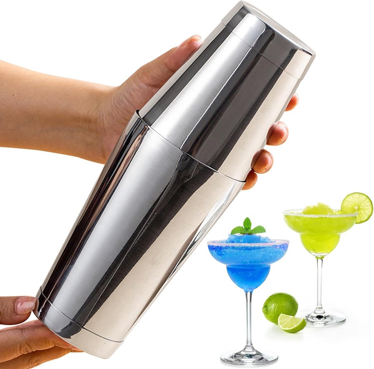 Professionele Boston Cocktail Shaker Set van Roestvrij Staal, 700ml en 600ml