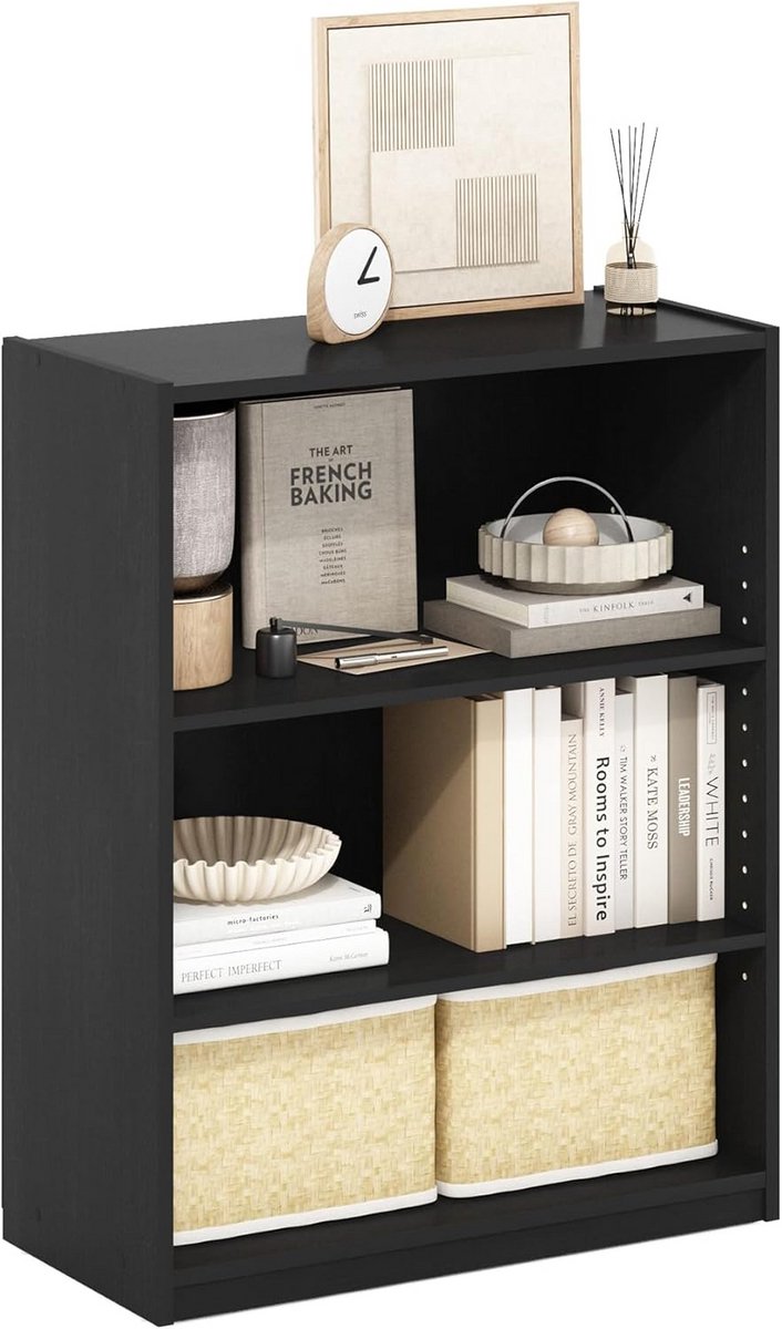Drie Laags Boekenkast met Verstelbare Planken