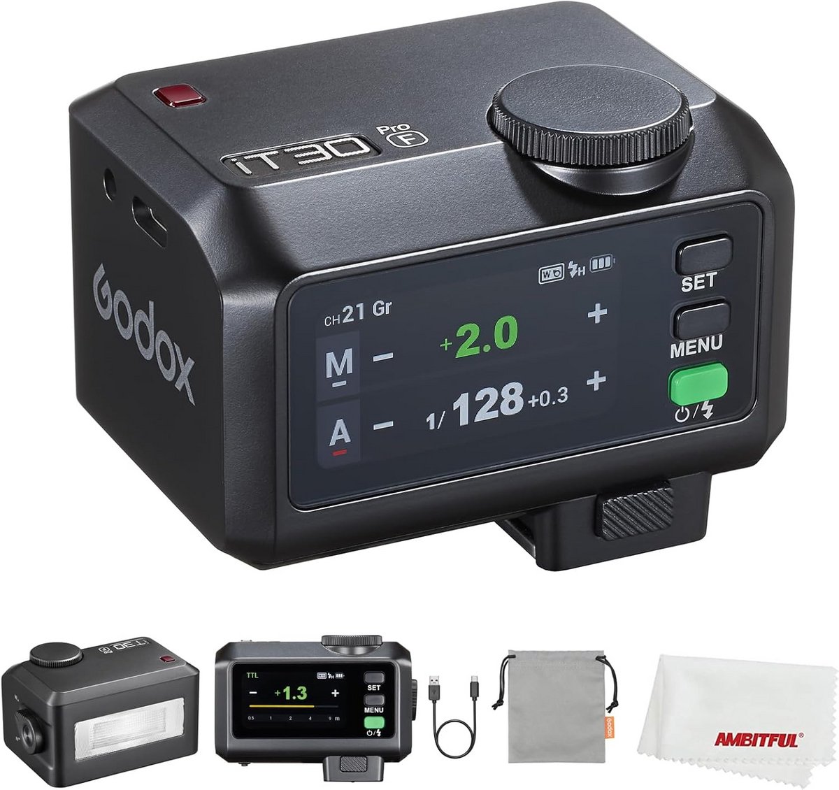 Mini Flitser met TTL & HSS voor Fuji Camera's - Draadloos & Oplaadbaar