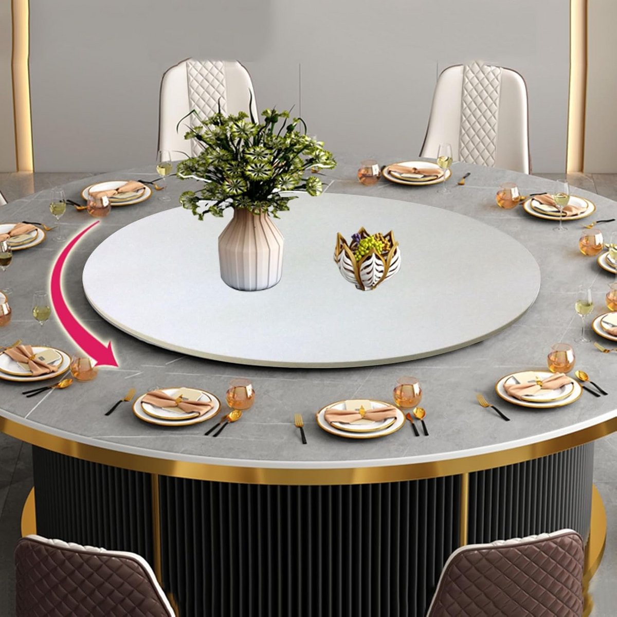 Ronde Houten Lazy Susan Draaiplateau voor Eettafel - 360° Serveerblad