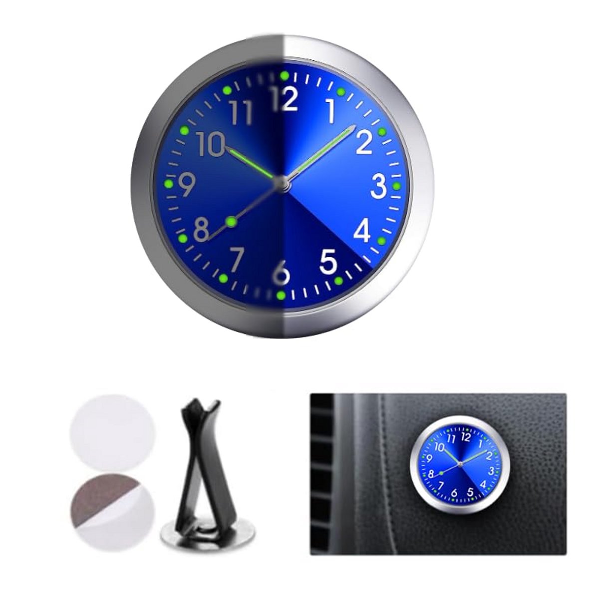 Universele Auto Dashboard Klok met Lichtgevende Wijzerplaat voor Ventilatie of Dashboard Montage