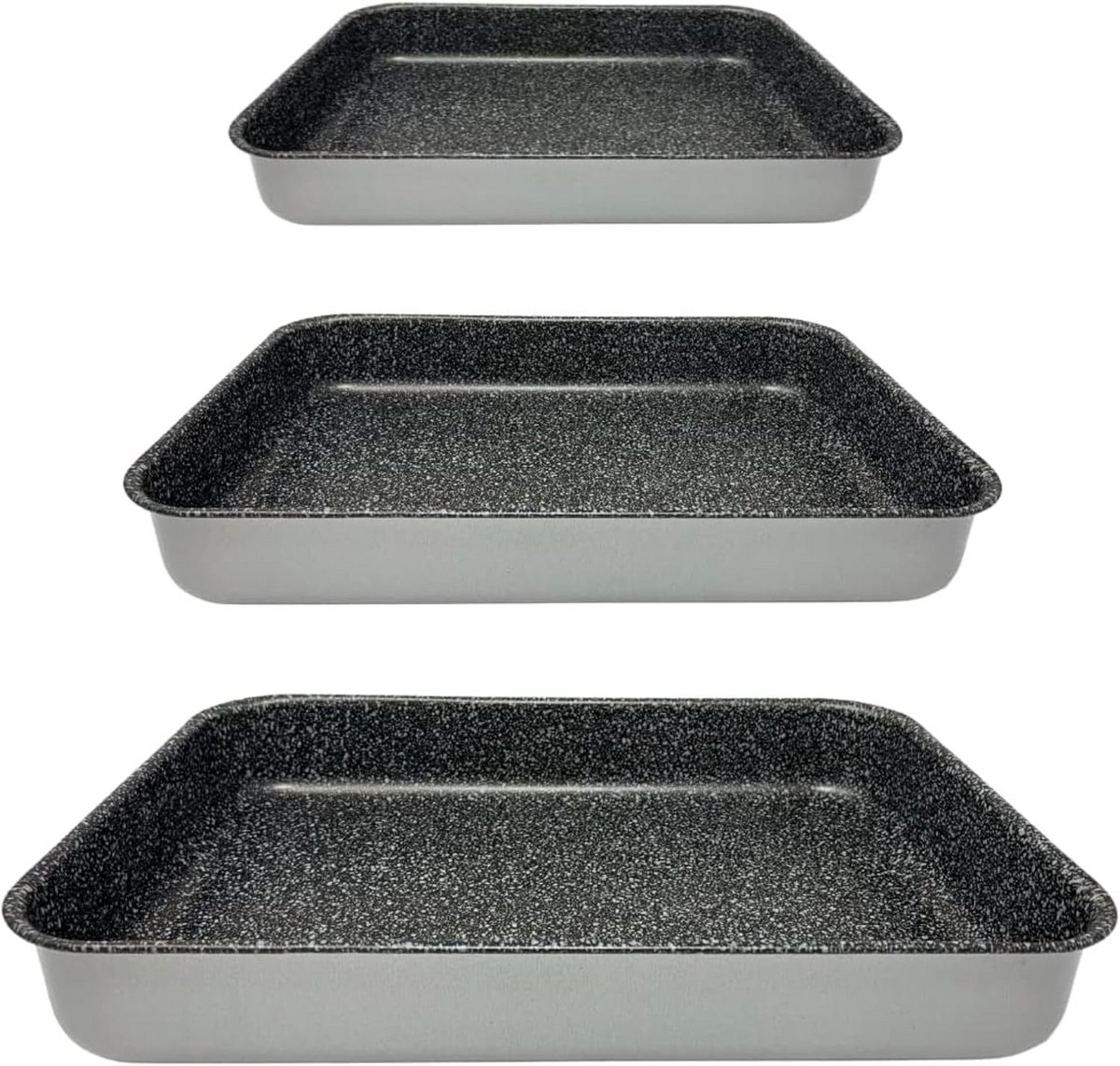 Set van 3 Aluminium Bakplaten met Antiaanbaklaag - Vaatwasmachinebestendig - Diverse Maten