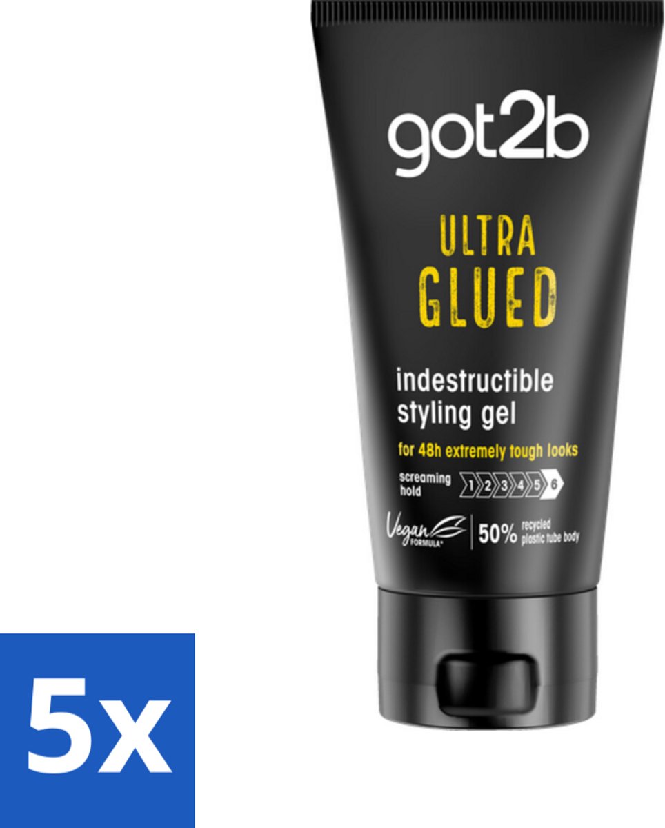 Got2b Ultra Glued Indestructible Styling Gel 150 ml - Bulkverpakking - 5 stuks