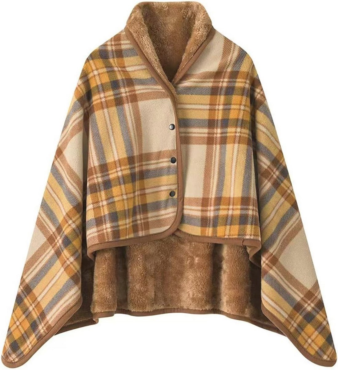 Dames Poncho - Warme Wintercape, Gebreide Cape Cardigan voor Vrouwen, Fleece Deken, Open Front Cape