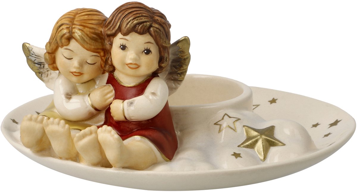 Goebel - Kerst | Decoratief beeld Engel Kaarsenhouder Avondrust | Aardewerk - 13cm - 2025