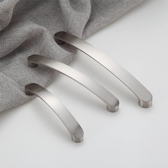 Keukenkast handgrepen geborsteld nikkel 128mm - 6 stuks | bol