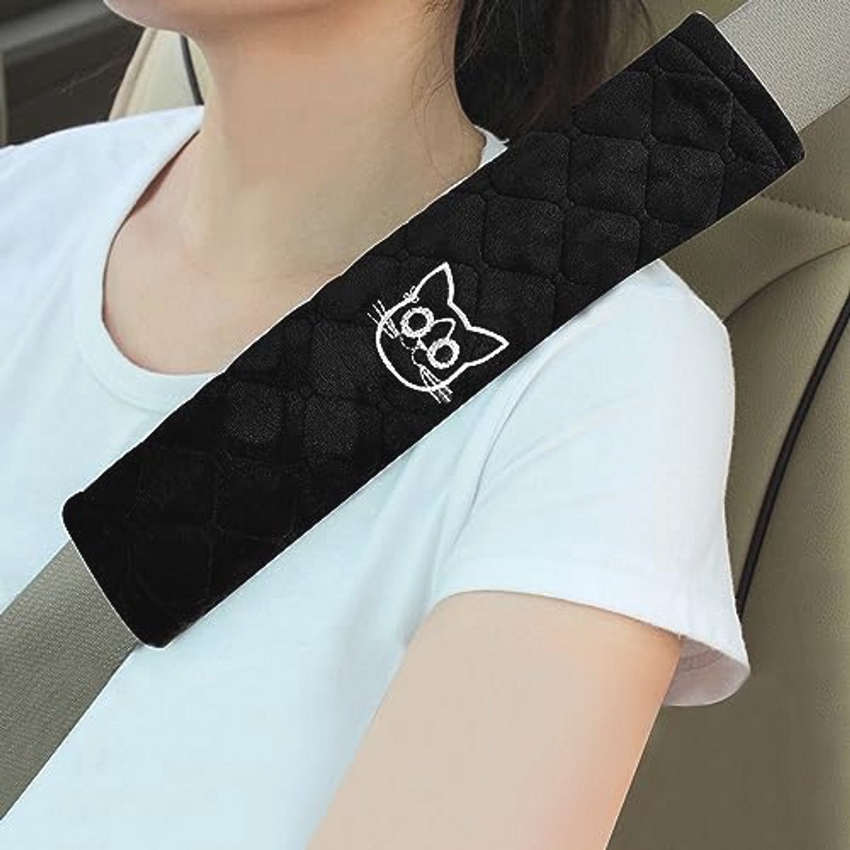 Zachte Veiligheidsgordel Cover met Schouderkussen - 2 Stuks voor Comfortabel Rijden