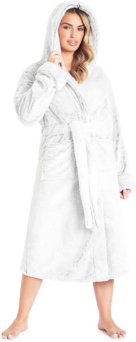 Dames Badjas in Luxe Pluizige Fleece - Perfect voor Thuis en Cadeaus