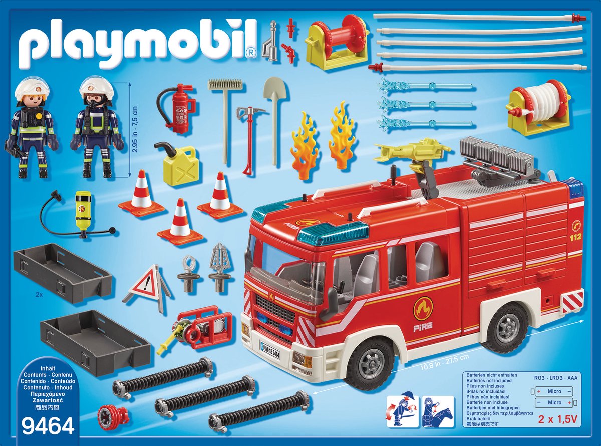 PLAYMOBIL City Action Brandweer pompwagen - 9464 — afbeelding 10