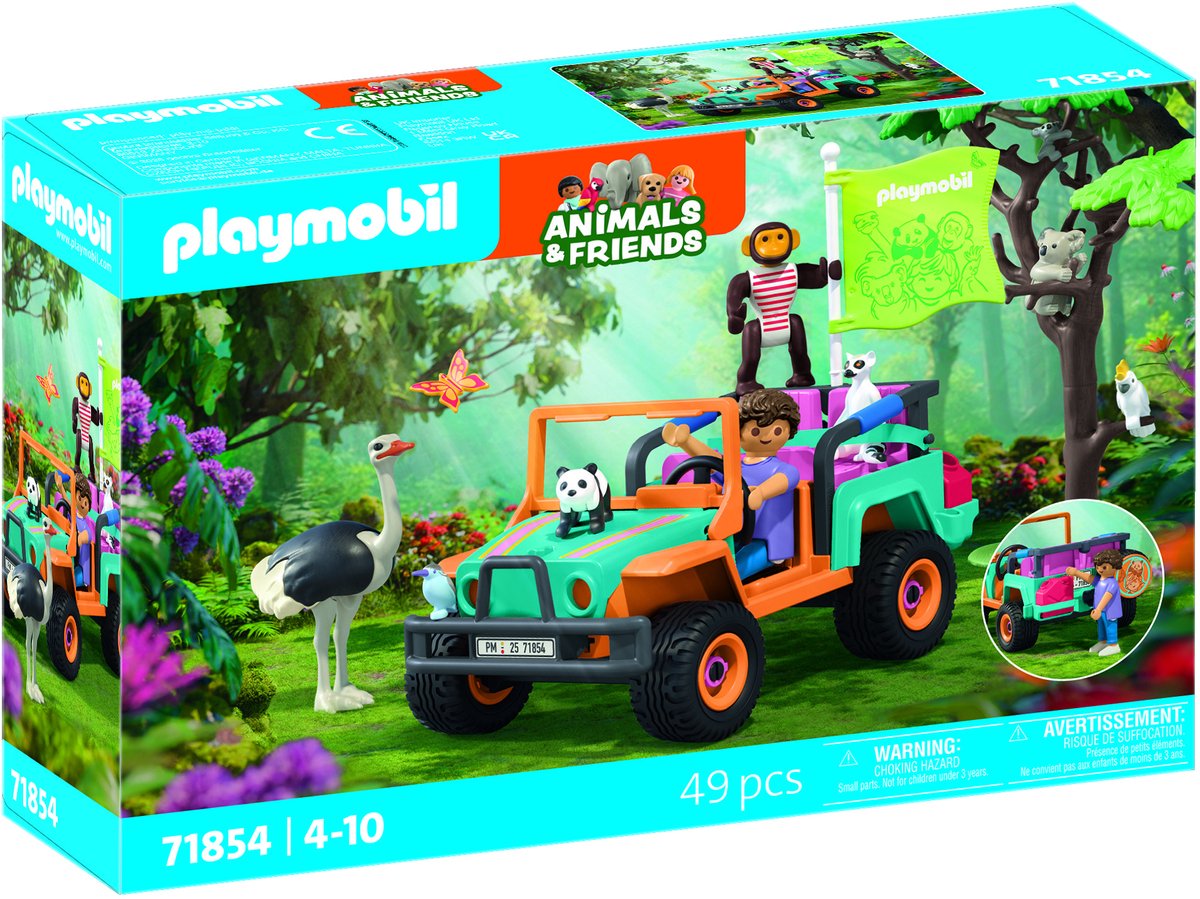 PLAYMOBIL | Animals & Friends | Colourful Off-Road Vehicle | Speelgoed vanaf 4 jaar | Cadeau voor kinderen | Stimuleert creativiteit & avontuurlijke geest | Met figuren, Voertuig & Accessoires | 71854 – foto 5