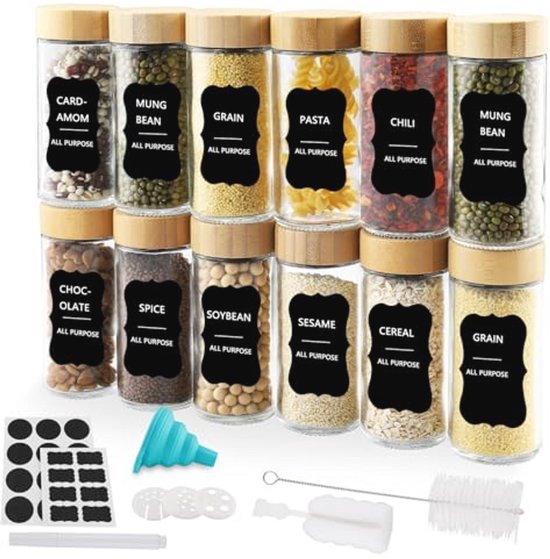 Lot De Pots à épices Transparents, Distributeur D'épices En Plastique 4 En 1 Avec Couvercle Pour Le Stockage Des Epices D 92384277