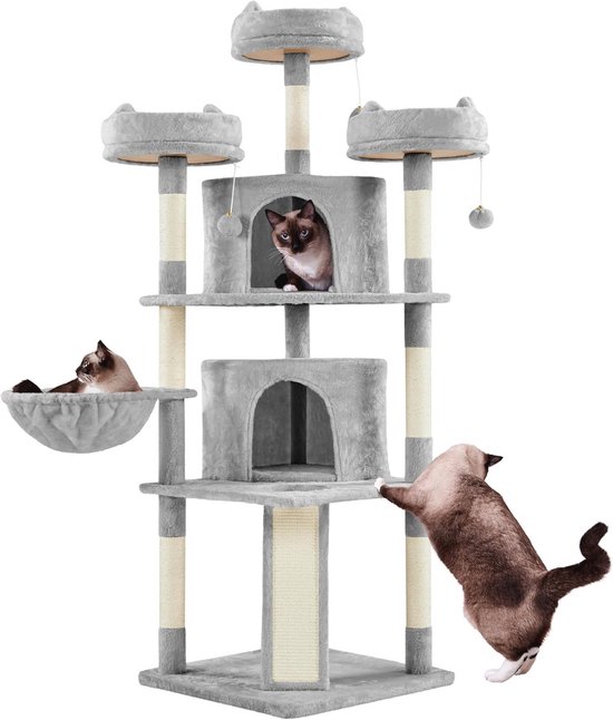 Katten krabpaal – kattenhuis – zwart – 118 cm Katten krabpaal – kattenhuis – zwart – 118 cm