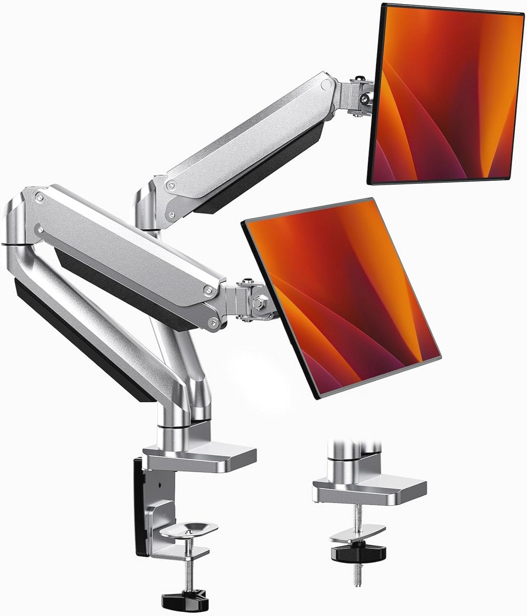 Ergonomische Dual Monitorarm voor 13"-32" Schermen - Volledige Beweging en Aanpasbare Hoogte