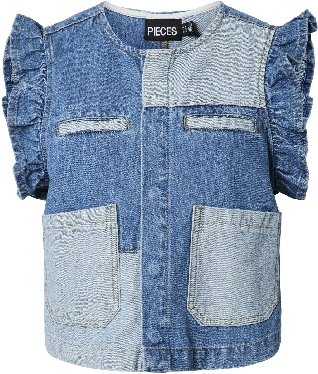 PIECES - PCFIE FLOUNCE PATCHWORK DENIM VEST - Dames - Blouses