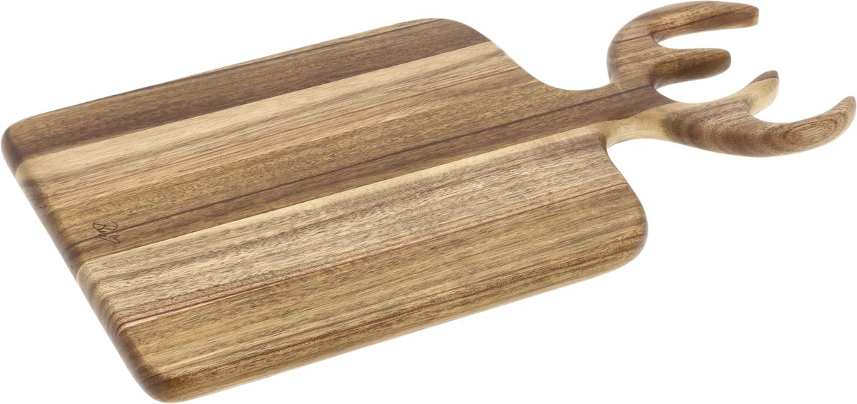 HOLM Serveerplank met Handvat – Houten Snij- en Borrelplank voor Kaas, Tapas & Snacks – Rustiek & Functioneel Design – Acaciahout – FSC Gecertificeerd – 36 x 21 x 1,5 cm – Hout