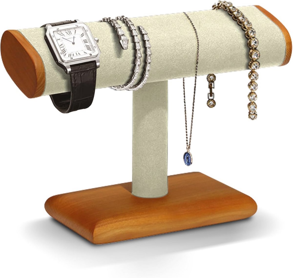 Massief Houten Horlogestandaard voor Mannen en Vrouwen - Sieradendisplay en Organizer