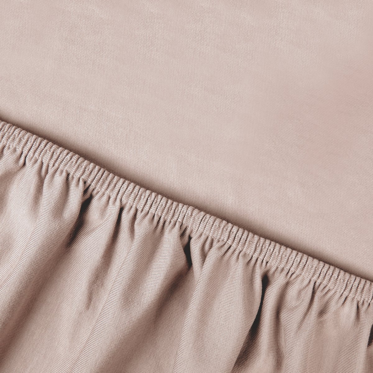 Kayori Saiko Hoeslaken Premium Jersey - 180-200x200-220cm - Matrasdikte 35 cm - Biologisch Katoen - Nude