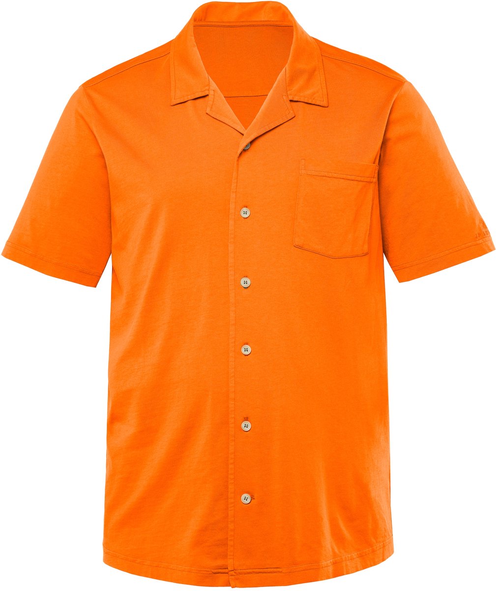 JP 1880 - Heren - Jersey overhemd duurzaam korte mouwen Cuba-Fit - Pompoen - Maat 3XL