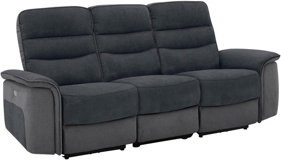 Maldini|Canapé 3 places en cuir véritable gris anthracite