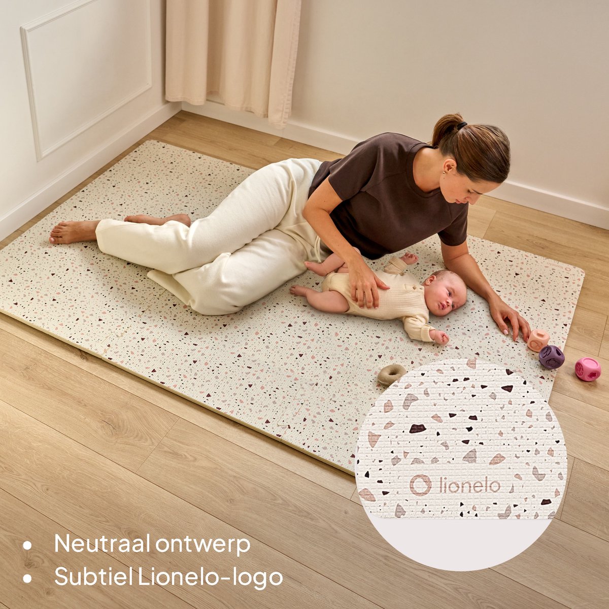 Yoka Speelmat Baby – Premium Speelkleed Foam – Veilig & Zacht – Dubbelzijdig Vloerpuzzel – Opvouwbaar + Opbergtas – voor Binnen & Buiten – Speeltapijt – Baby Speelgoed 6 3 9 1 maanden – Babygym Play Mat – Cadeau vanaf 0 jaar Mooie Beige Kraamcadeau — afbeelding 11