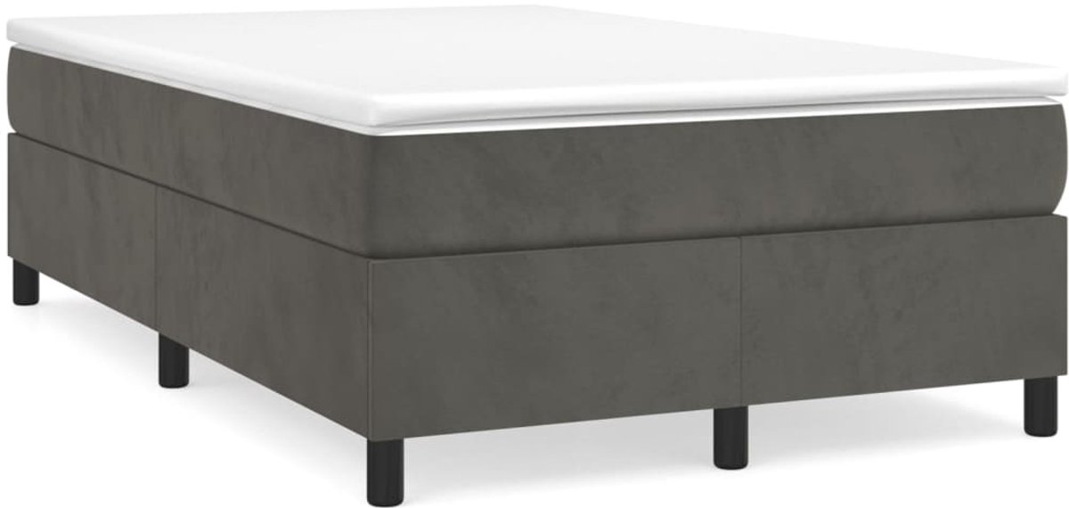 Tweepersoonsbed | Dubbelbed | Volwassenenbed | Boxspring met matras fluweel donkergrijs 120x200 cm