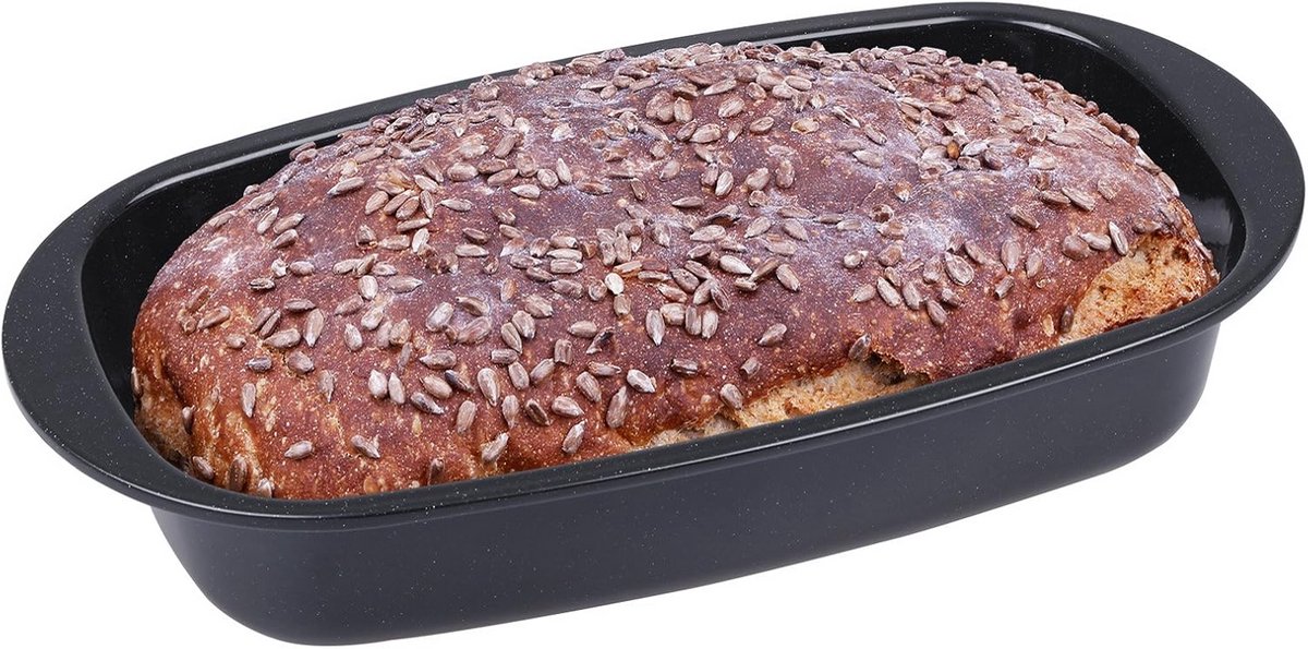 Broodpan Emaille Zwart 37 x 20 x 7 cm - Antiaanbaklaag