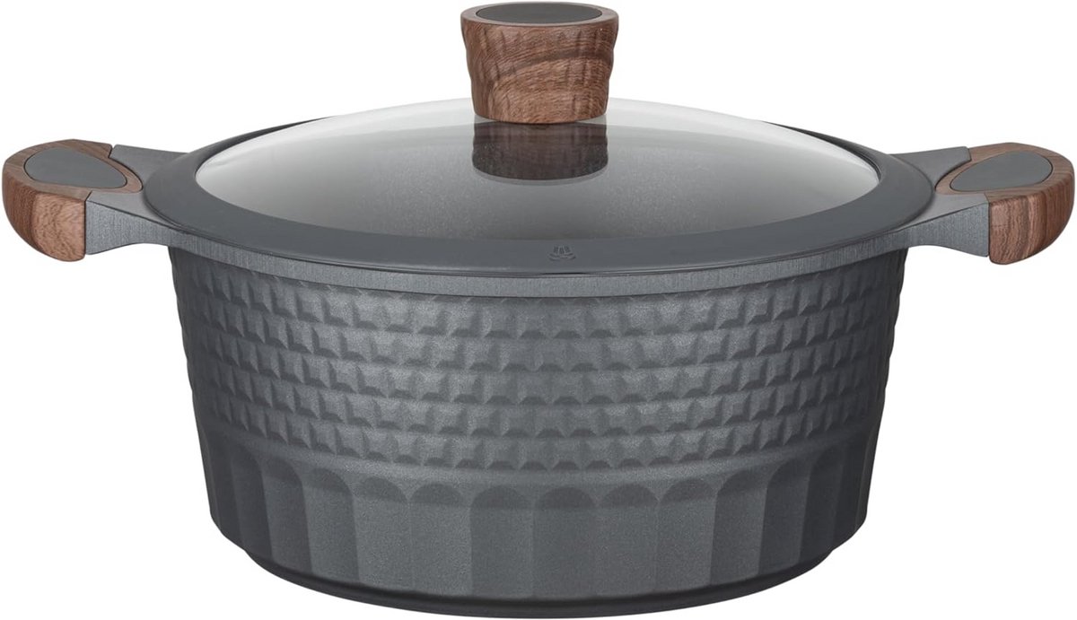 Casserole 4.6 L met Deksel 24 cm - Antiaanbak - Geschikt voor Alle Hittebronnen - PFOA-vrij