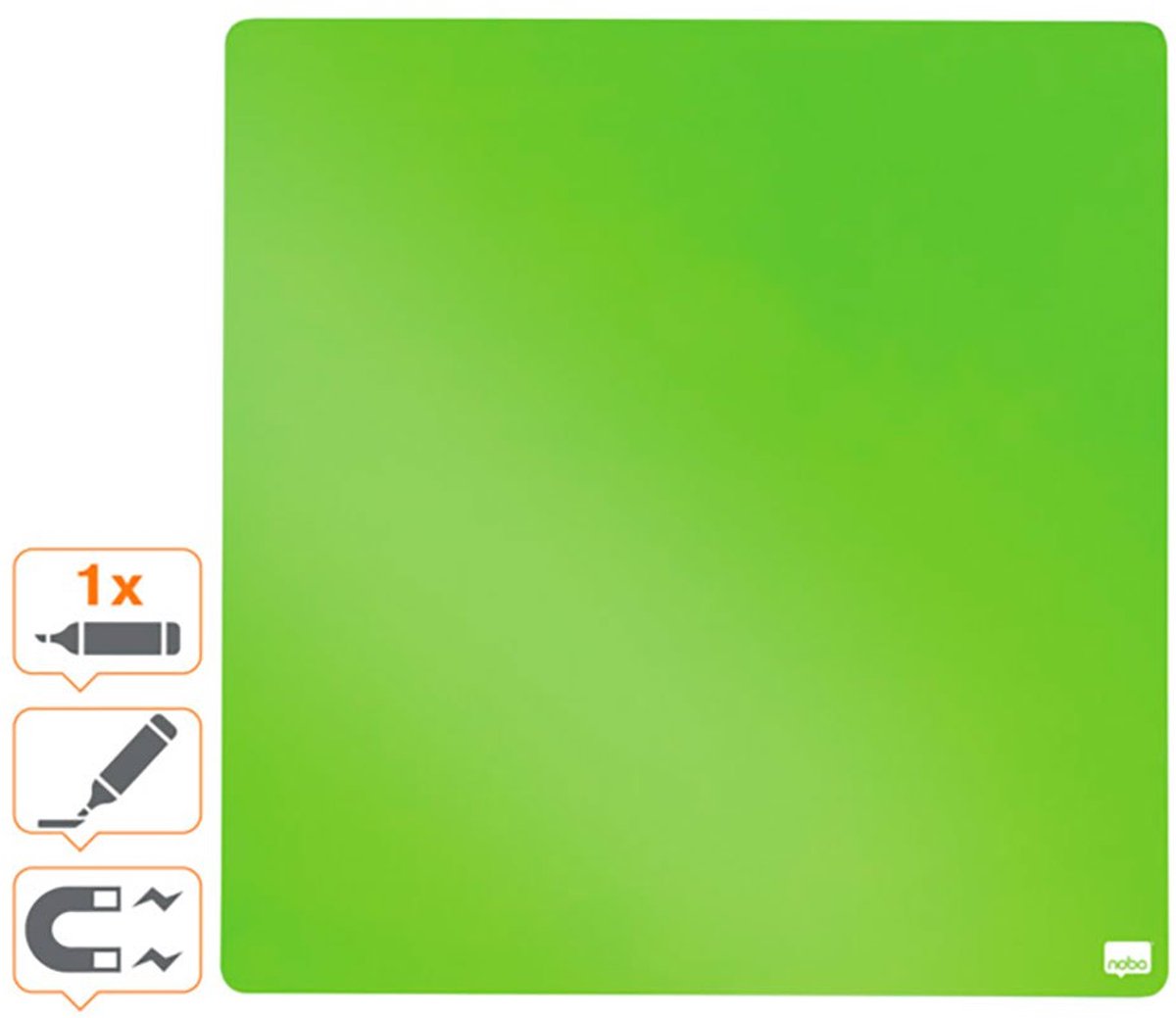 Nobo Magnetisch Whiteboard - Inclusief Whiteboard Marker, Magneten en Montagestickers - 36 x 36 cm - Zwart thumbnail 8