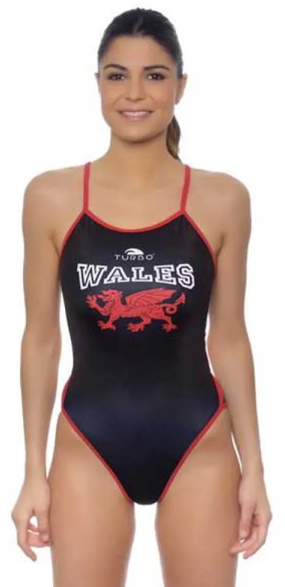 Turbo Wales Dragon Zwemkleding Zwart 4XL Vrouw Black / Red