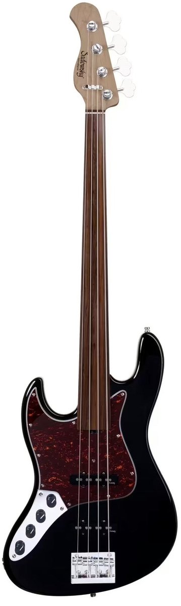 Sadowsky MetroExpress Vintage J/J Bass Morado Solid Black linkshandige fretloze elektrische basgitaar