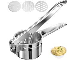 EXCITAT Aardappelstamper - Metalen stamper - Geschikt voor het maken van bonenpuree, pompoenpuree en zoete aardappelpuree