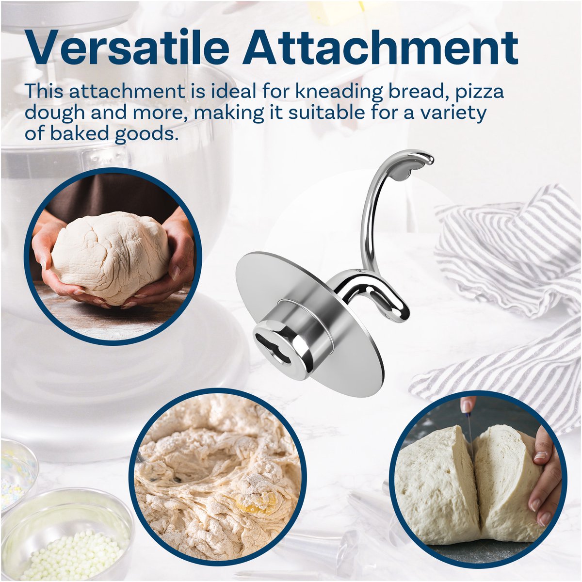 MMOBIEL Roestvrijstalen Spiraal Deeghaak K45DH voor KitchenAid 4,5-5 Quart Tilt-Head Stand Mixers Artisan & Classic Series - Vervangende Broodhaak – Vaatwasmachinebestendig thumbnail 6