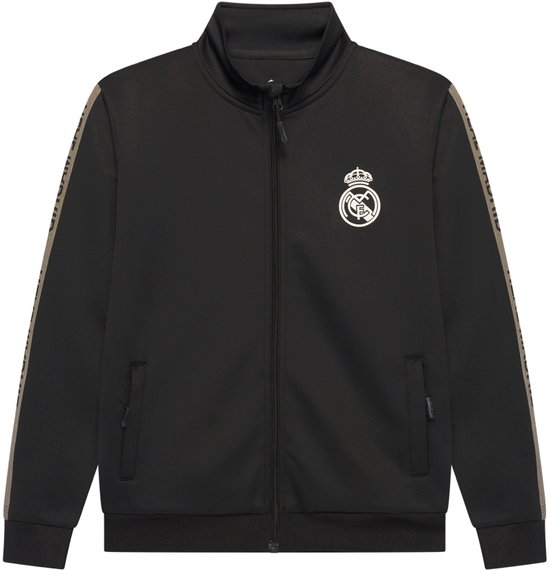 Real Madrid Trainingspak Kind - Vest + Trainingsbroek - Officiële Fanmerchandise - Zwart/Goud - Maat 116 t/m 164