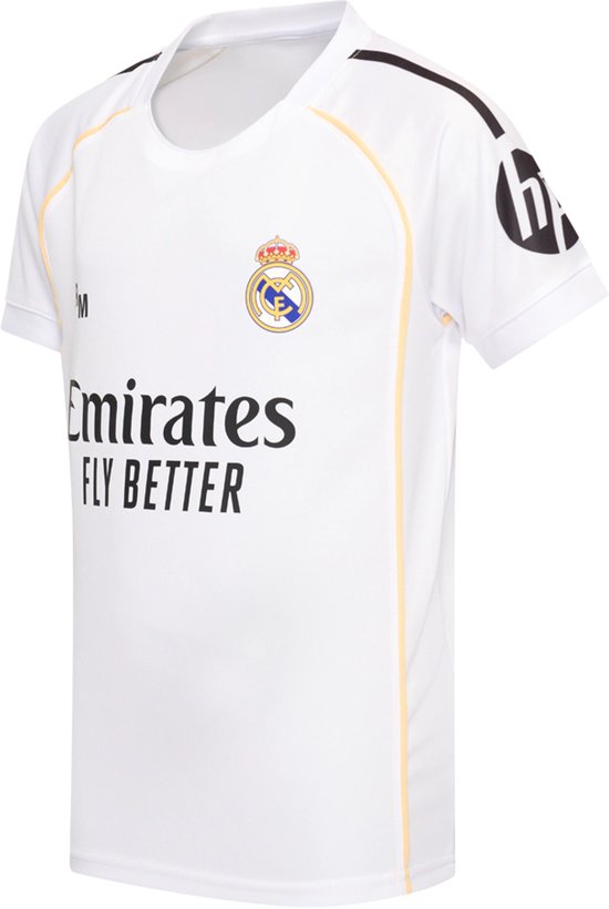 Maillot domicile Mbappé Real Madrid Enfants 2025/2026 - Taille 116 - Maillot de foot - Vêtements de sport - Garçons et Filles - Kylian Mbappé - Polyester - Wit