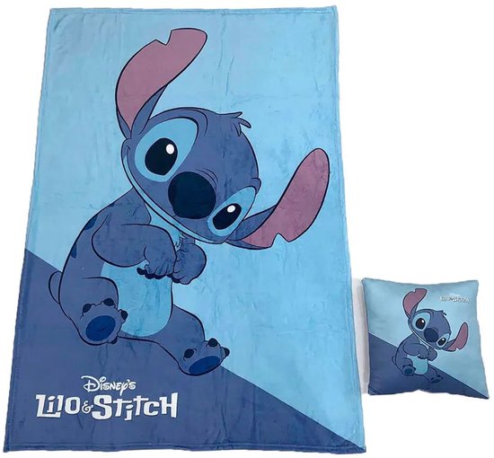 Disney Stitch Disney - Coussin couverture Polar Set - 110x150cm - Coffret cadeau - Lilo & Stitch