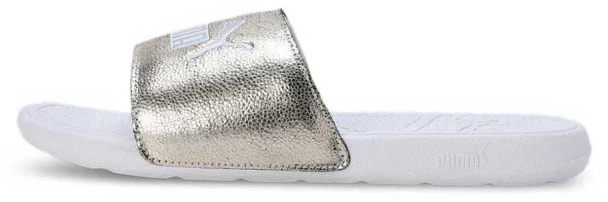 Puma Cool Cat 2.0 Metallic Shine Slippers 1/2 Vrouw Zilver