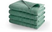 DoubleLife Handdoeken XL 70x140 cm - Set van 4 - 100% Katoen, waarvan 50% Gerecyclede Katoen - GRS Gecertificeerd - Stone Green