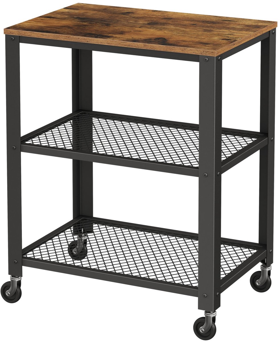 Serveerwagen – 3 niveaus – Met wielen