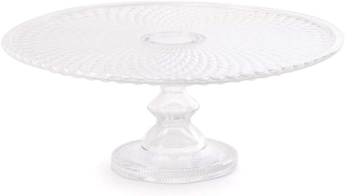 Taartstandaard glas 36 cm met voet - serveerplaat voor taarten en desserts