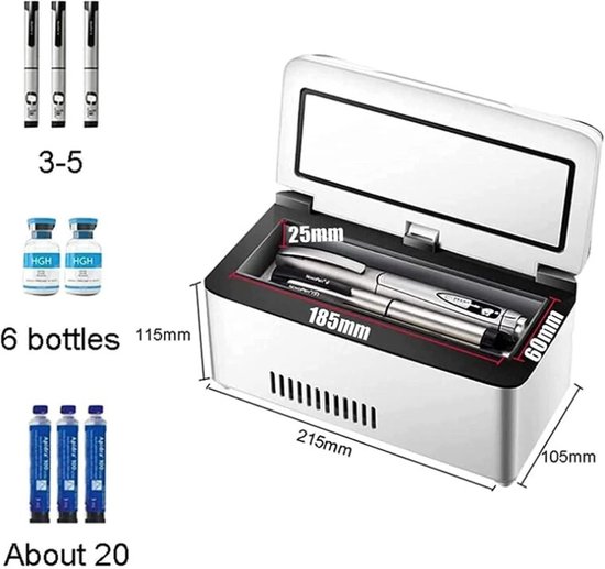 Rolu Koeltas - Insuline Koeltas - Koelbox - Diabetes - Koelbox Auto - Handig Voor Op Reis - 21 x 10CM - 220V van Rolu — afbeelding 3